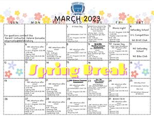  March Calendar